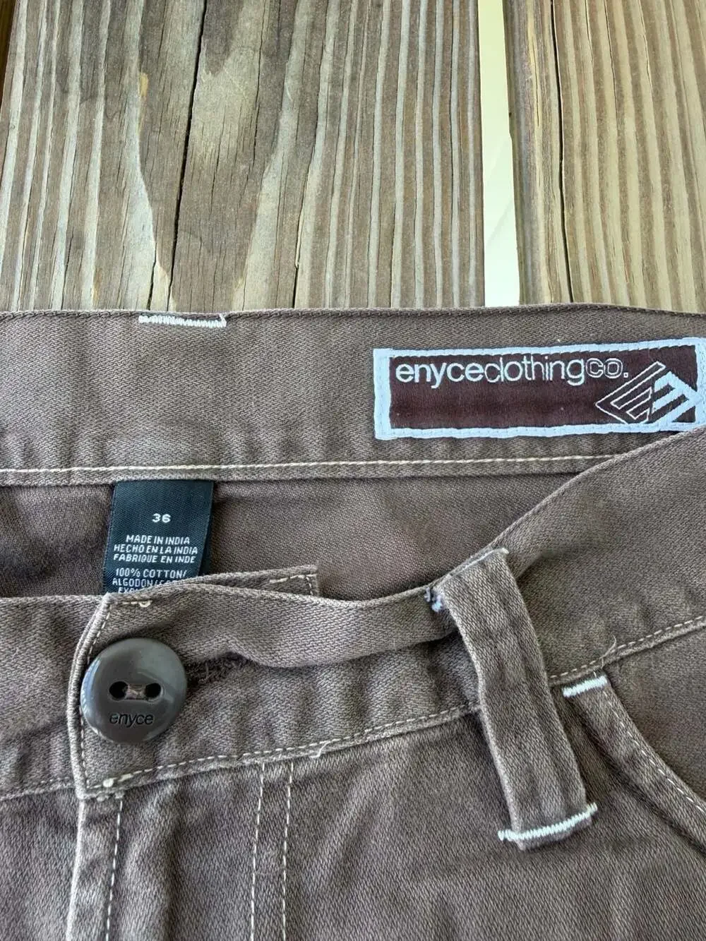 Enyce Cargo Shorts Size 36 Brown Cotton Skate Y2K Grunge